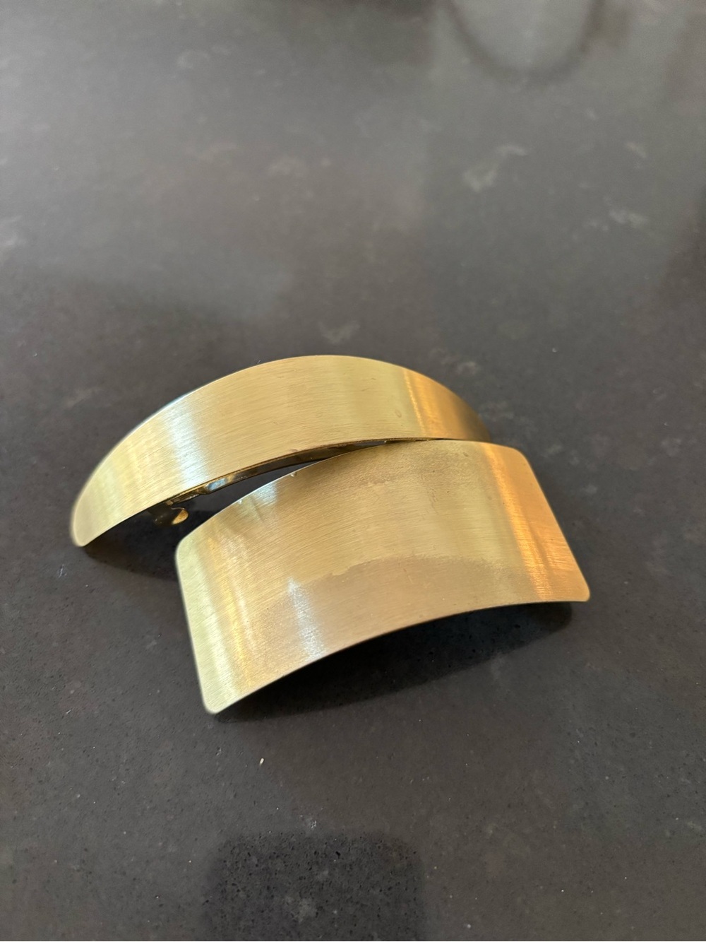 Brushed Gold Metal Hair Clips - Set of 2